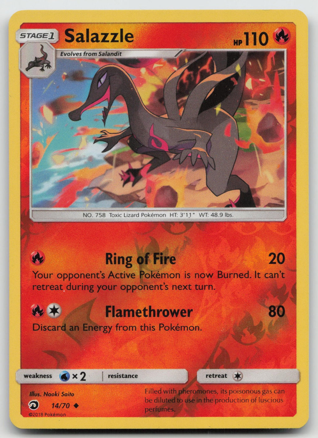 Salazzle Reverse Holo Uncommon Dragon Majesty 14/70 LP