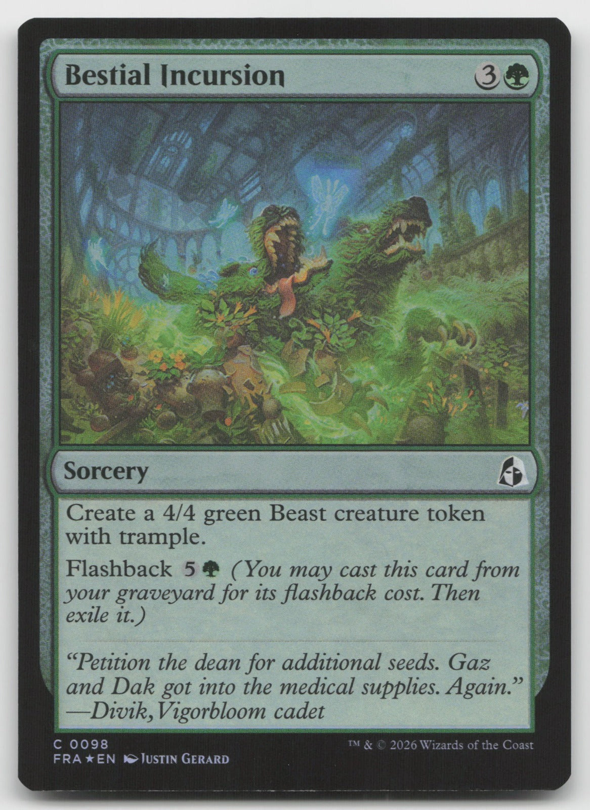 Bestial Incursion C Foil Reality Fracture 98 NM