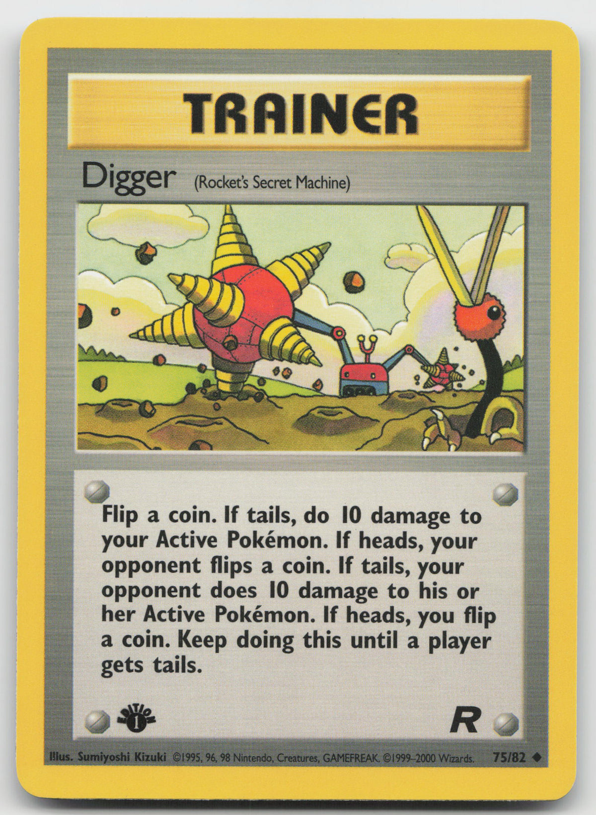 Digger (Rocket's Secret Machine) Uncommon 1st Edition Team Rocket 75/82 VLP
