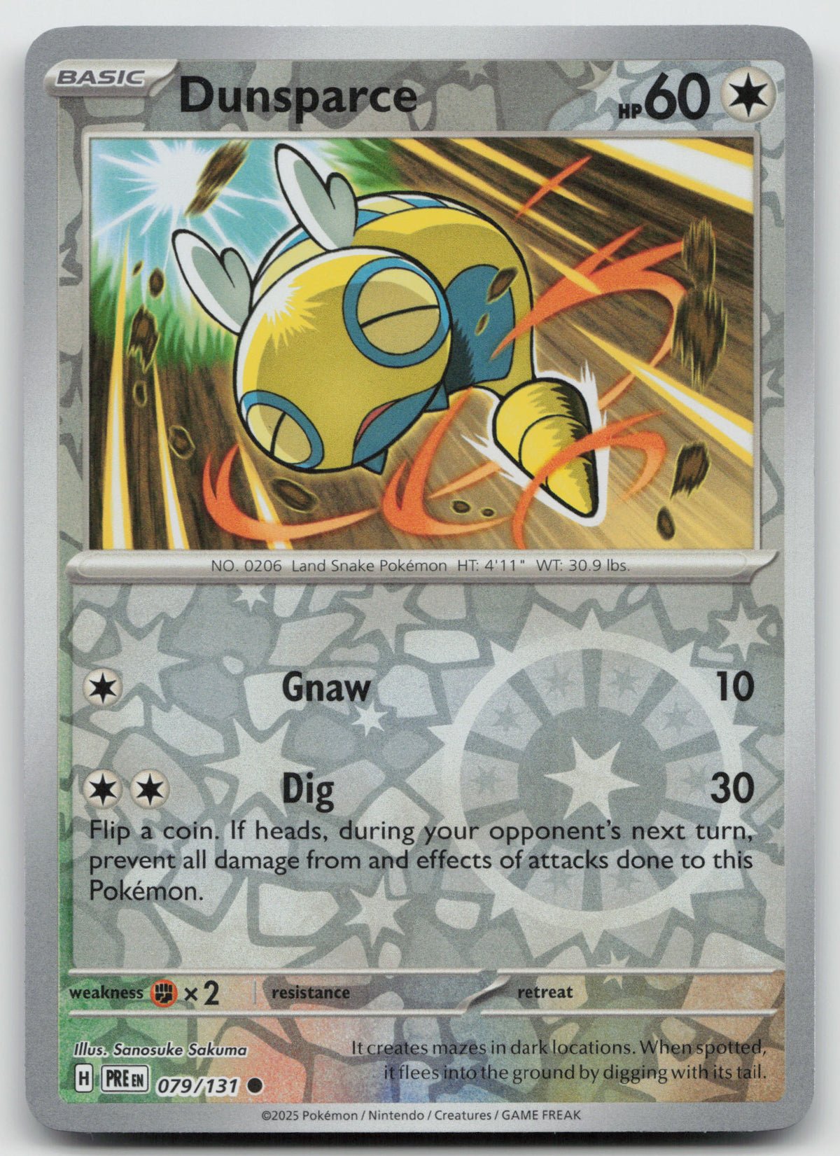 Dunsparce Common Reverse Holo SV: Prismatic Evolutions 079/131 NM