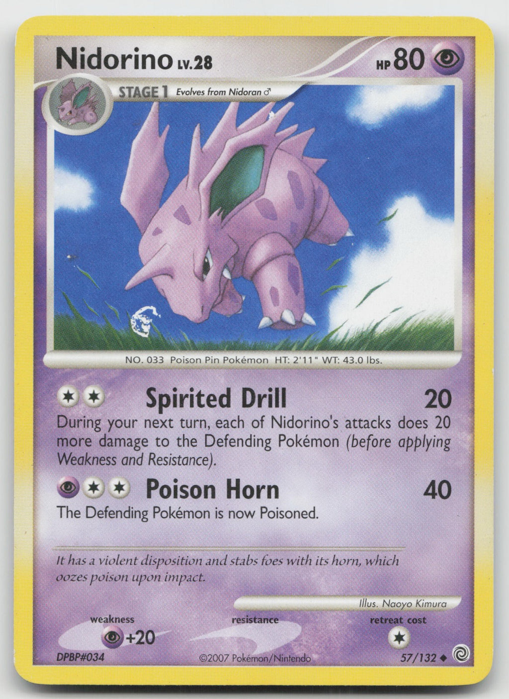 Nidorino Uncommon Secret Wonders 57/132 HP