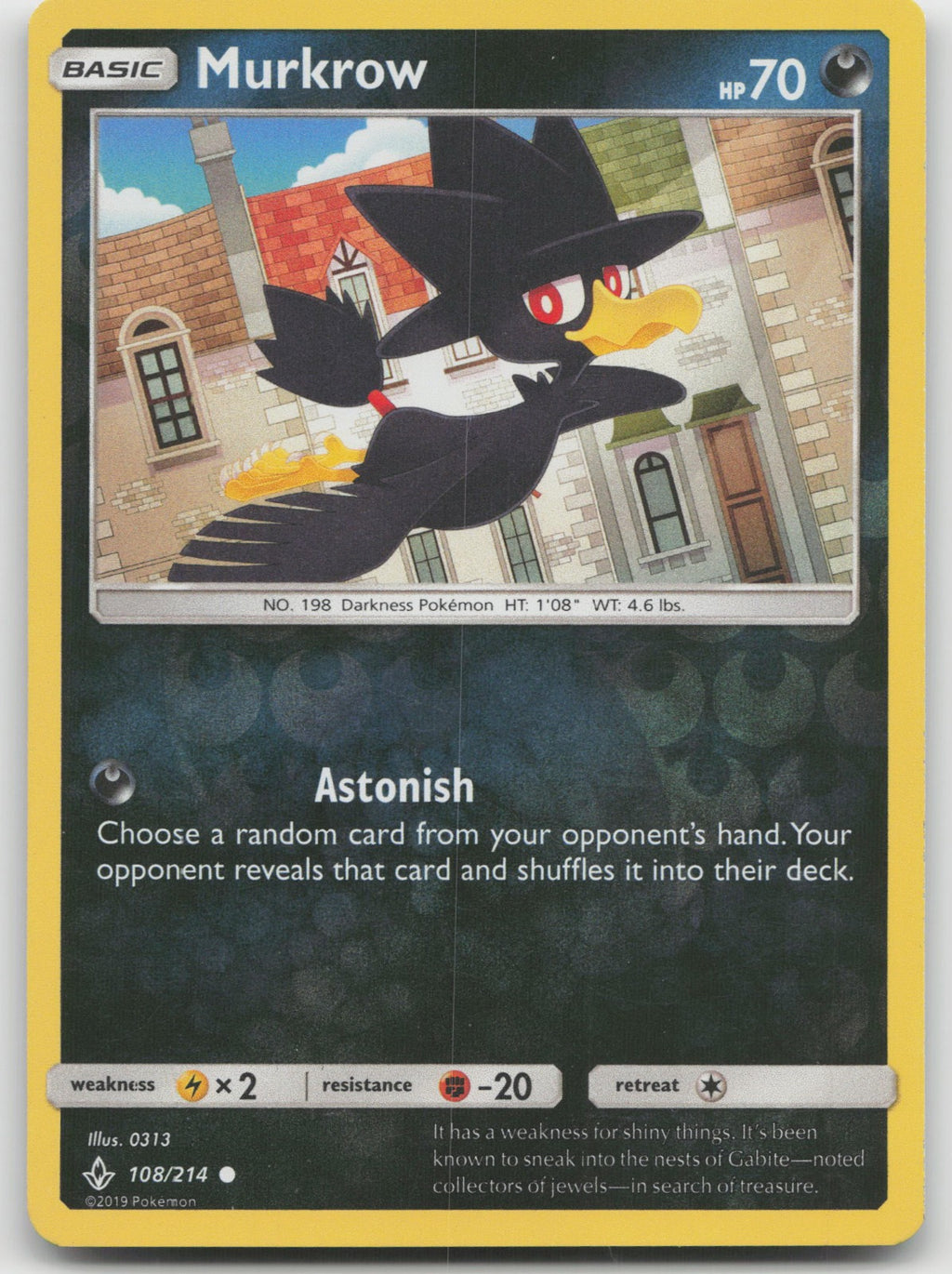 Murkrow Reverse Holo Common SM - Unbroken Bonds 108/214 NM