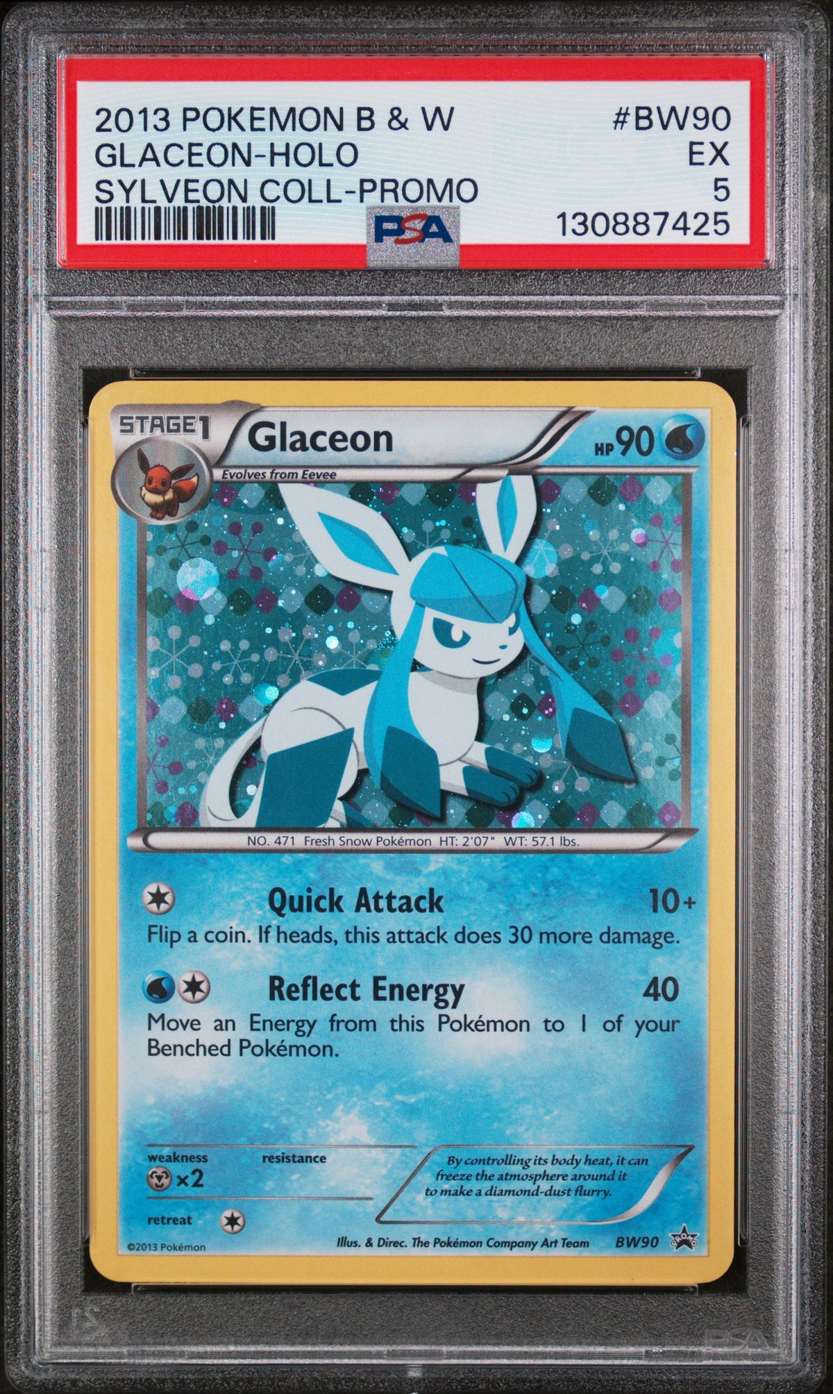Glaceon-Holo Sylveon Collection Pokemon Black & White Promo BW90 PSA 5