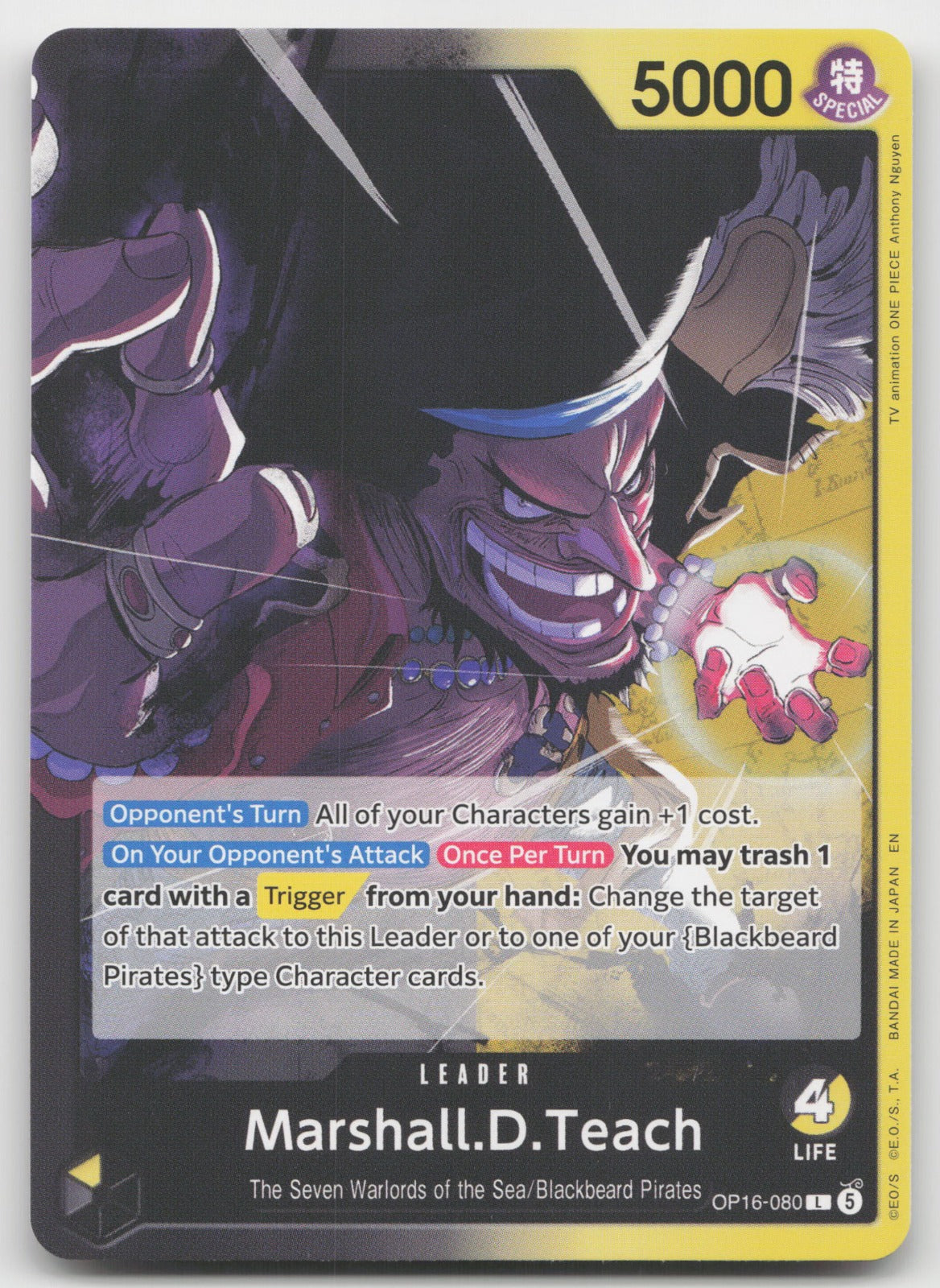 Marshall.D.Teach (080) L The Time of Battle OP16-080 NM
