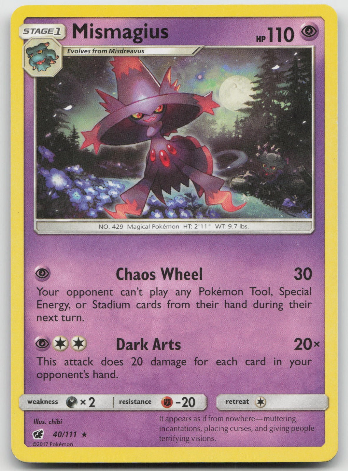 Mismagius Rare SM - Crimson Invasion 40/111 LP