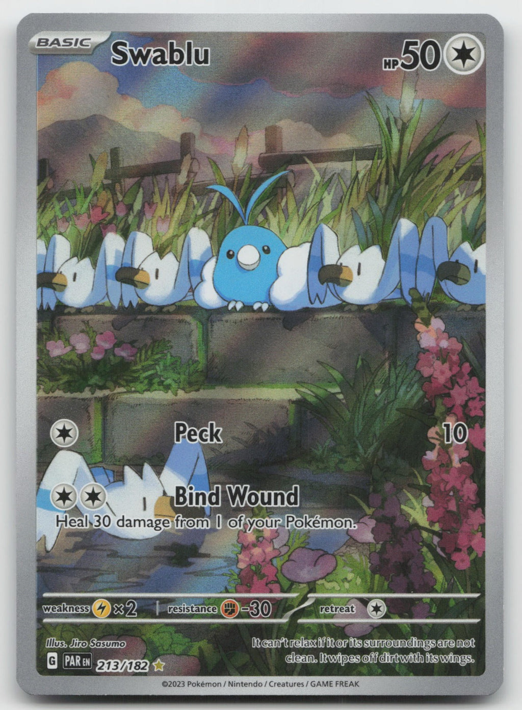 Swablu Holo Illustration Rare SV04: Paradox Rift 213/182 NM