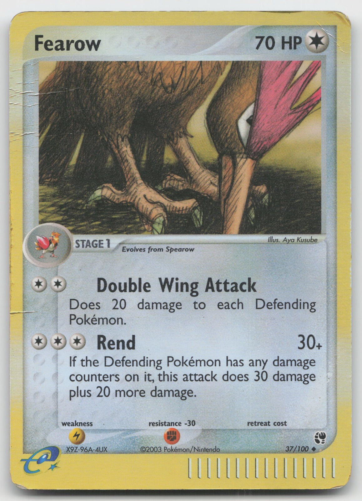 Fearow Uncommon Reverse Holo Sandstorm 37/100 DMG