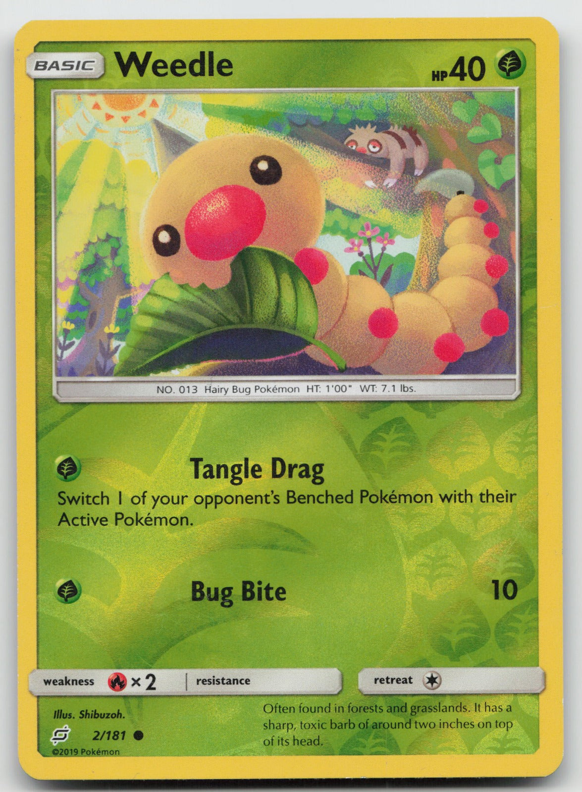 Weedle Reverse Holo Common SM - Team Up 2/181 VLP