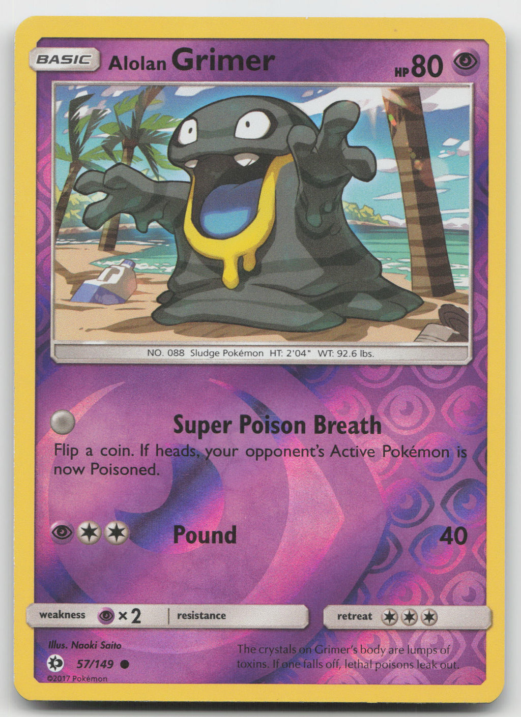 Alolan Grimer Common Reverse Holofoil SM Base Set 57/149 VLP