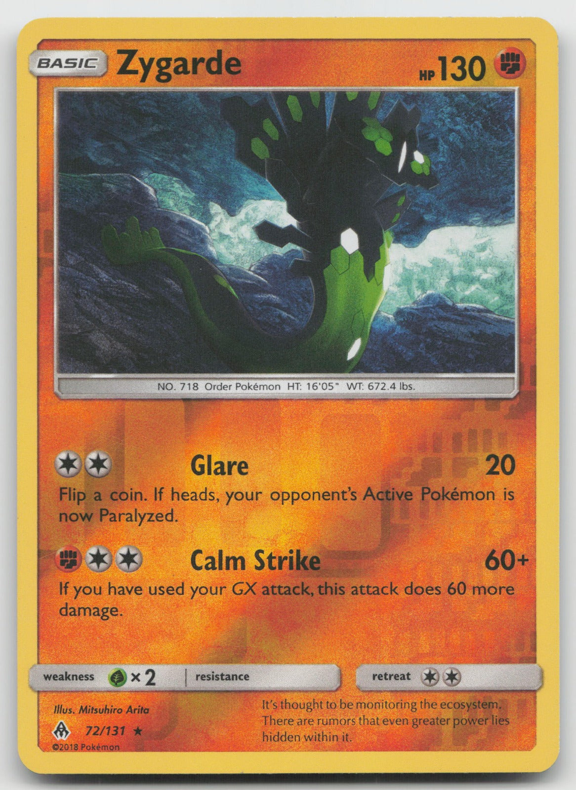 Zygarde Reverse Holo Rare SM - Forbidden Light 72/131 LP