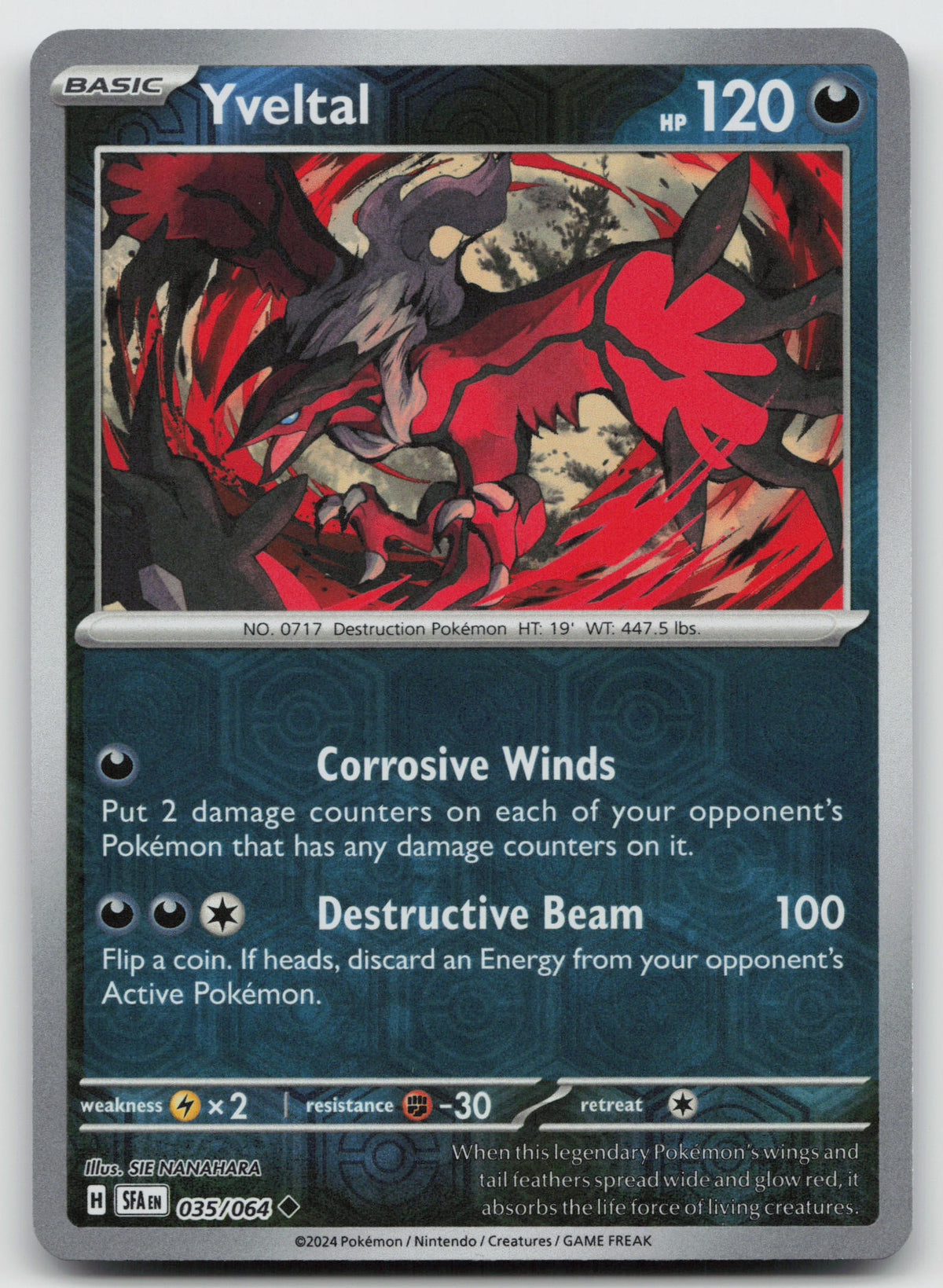Yveltal Uncommon Reverse Holo SV: Shrouded Fable 035/064 NM