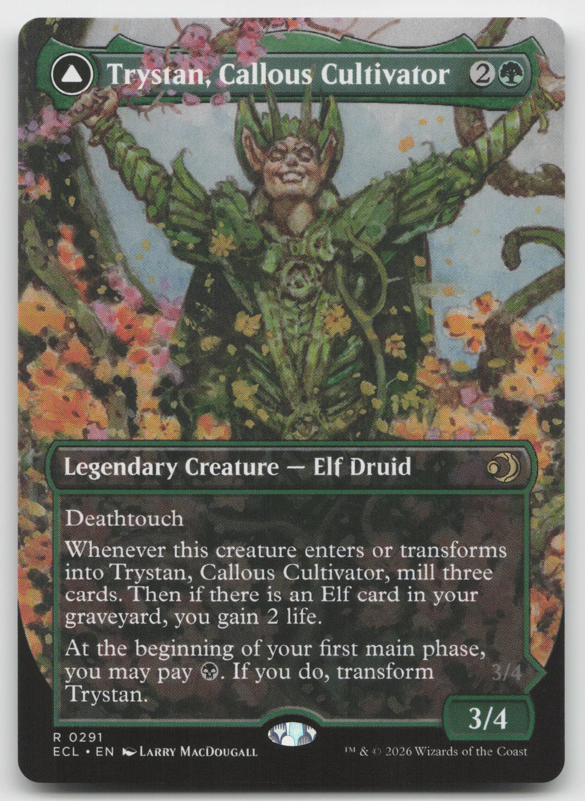 Trystan, Callous Cultivator (Borderless) R Normal Lorwyn Eclipsed 291 NM