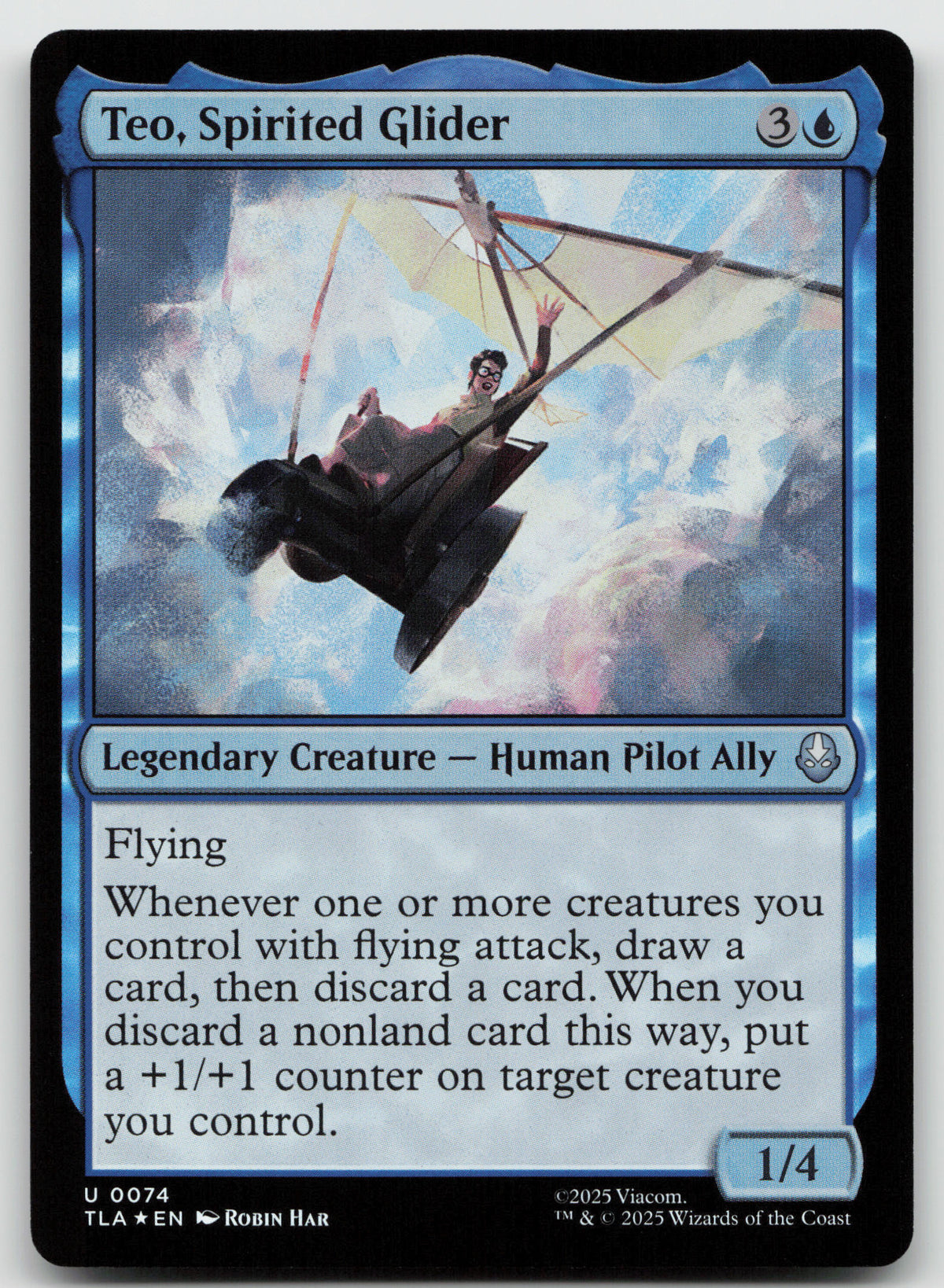 Teo, Spirited Glider U Foil Avatar: The Last Airbender 0074 NM