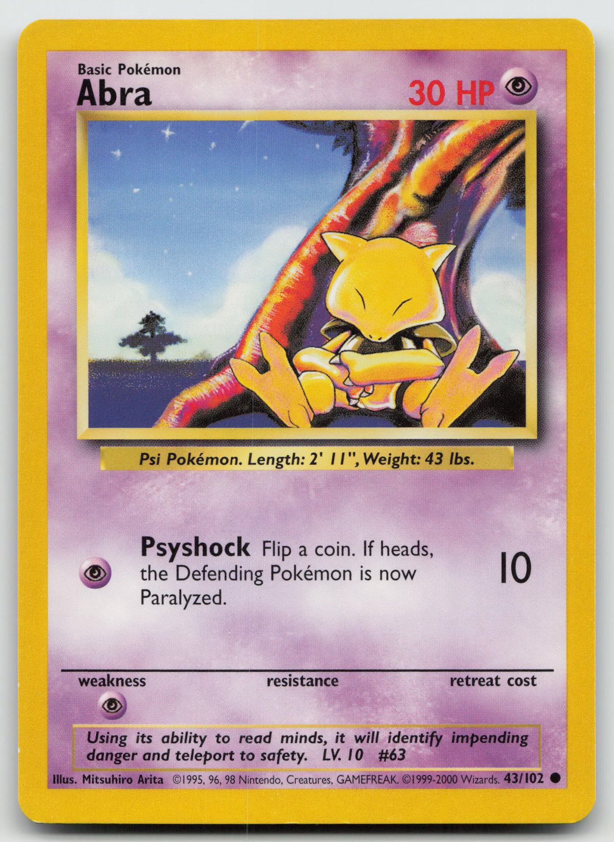 Abra Common 4th Print Base Set 43/102 LP