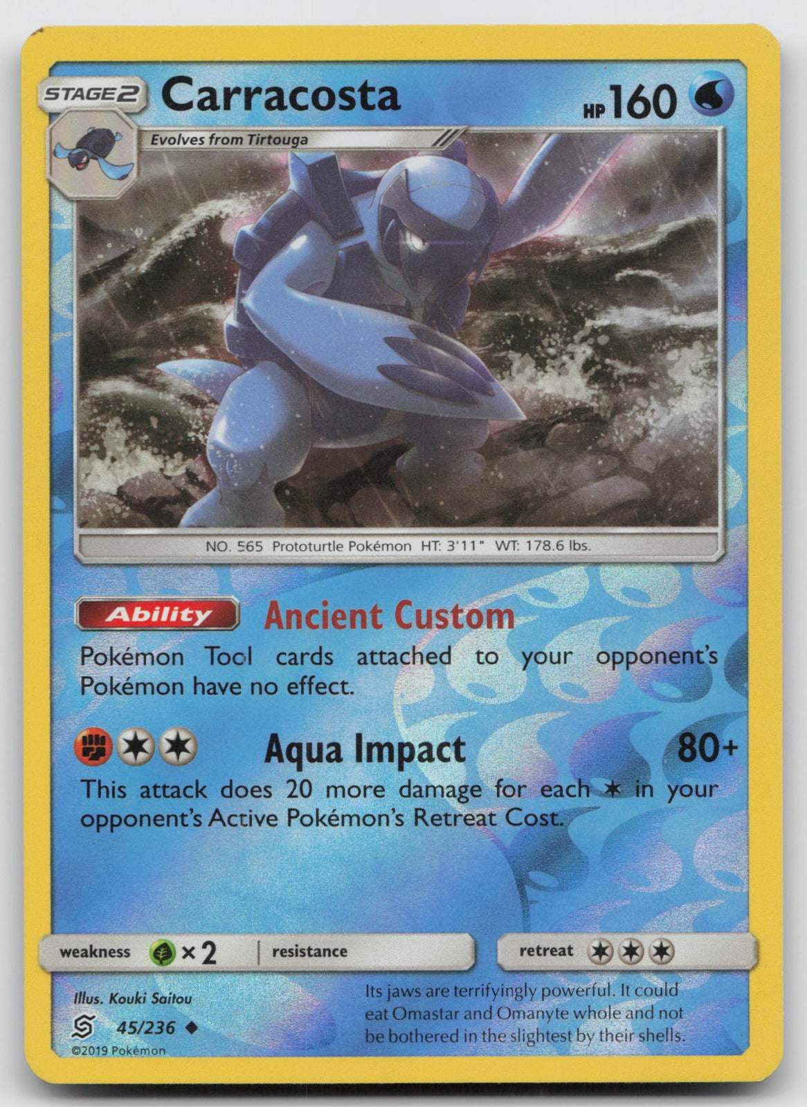 Carracosta Reverse Holo Uncommon SM - Unified Minds 45/236 LP