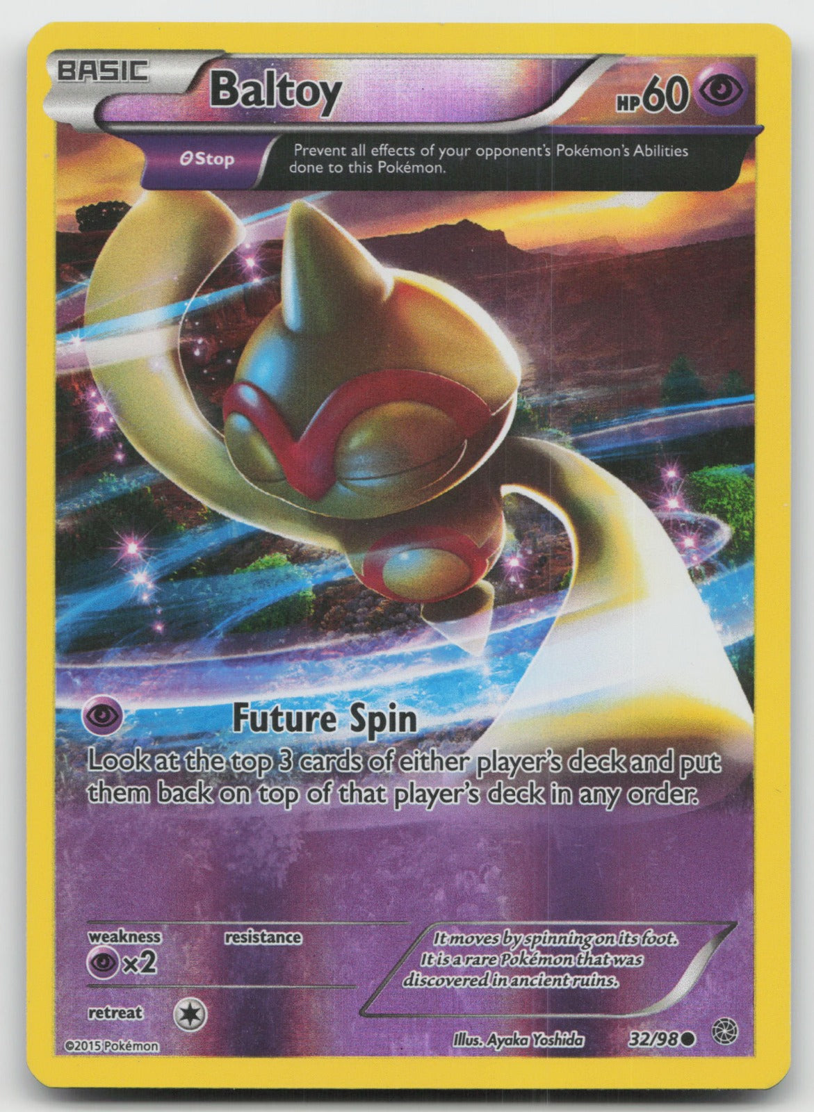 Baltoy Common Reverse Holo XY - Ancient Origins 32/98 LP