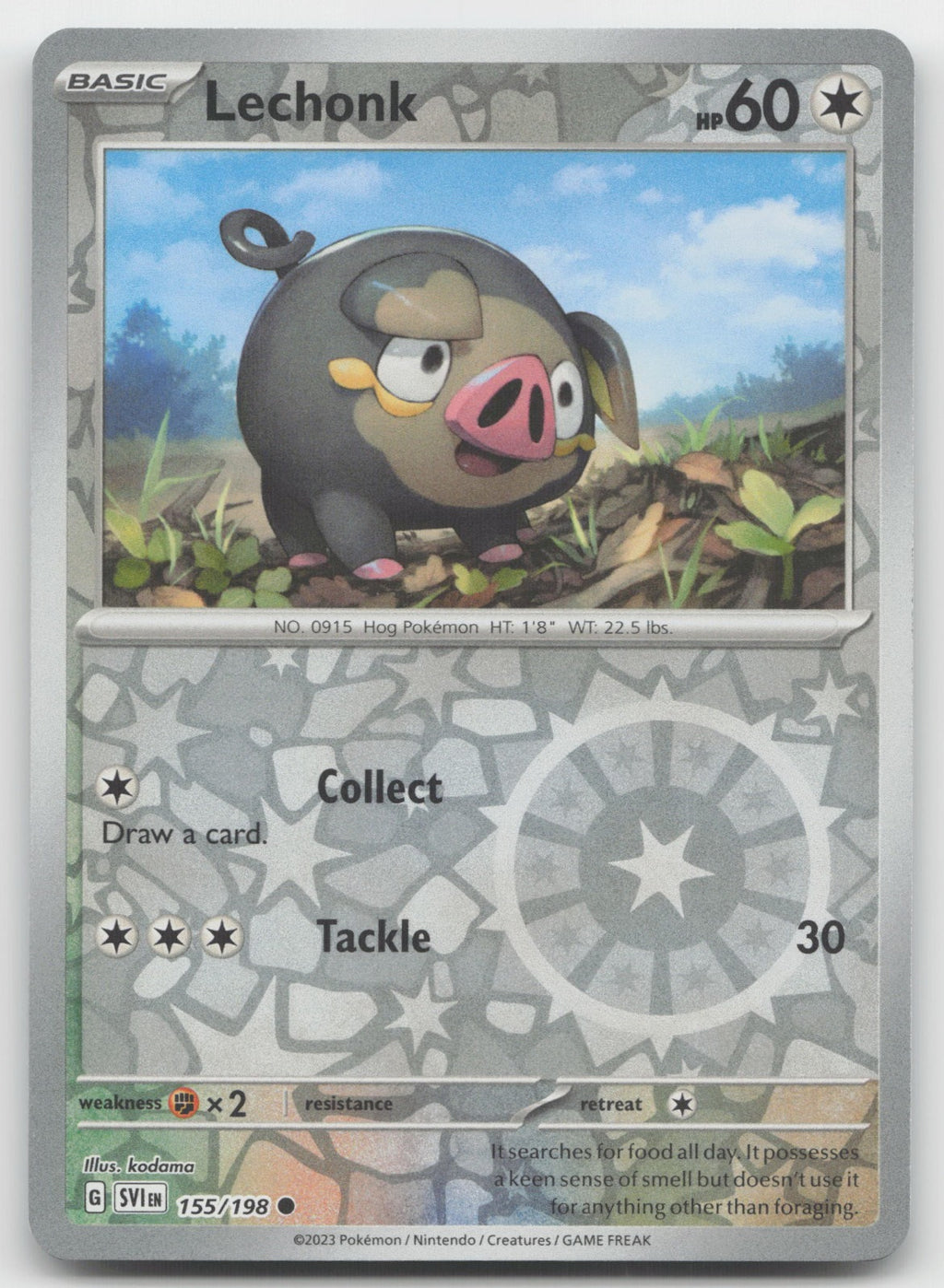 Lechonk Reverse Holo Common SV01: Scarlet & Violet Base Set 155/198 NM