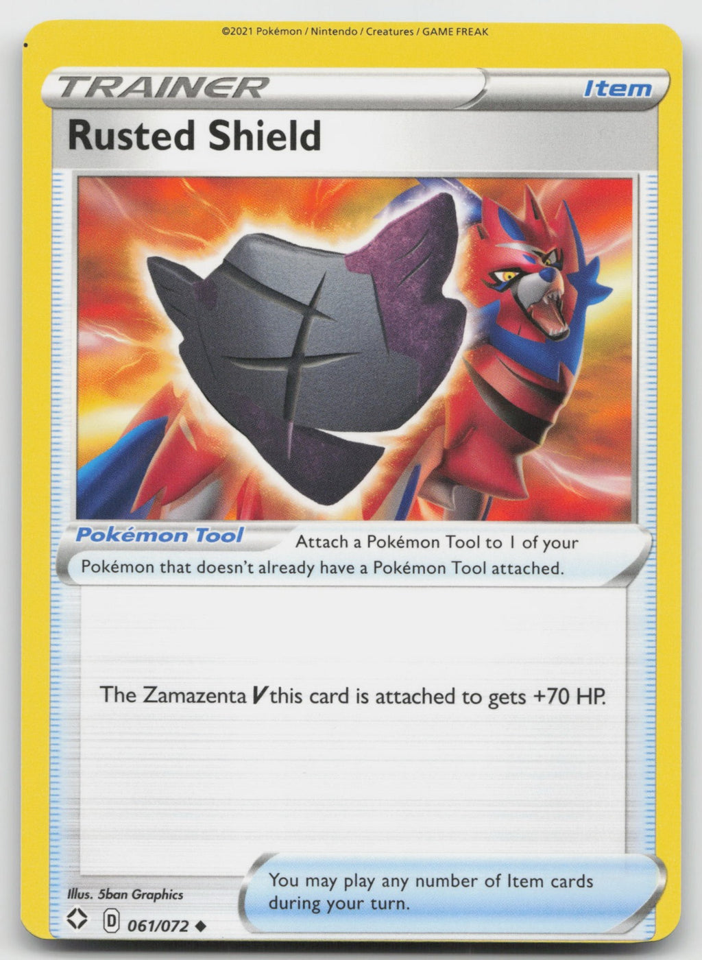 Rusted Shield Uncommon Shining Fates 061/072 NM Miscut Error Alignment Dot