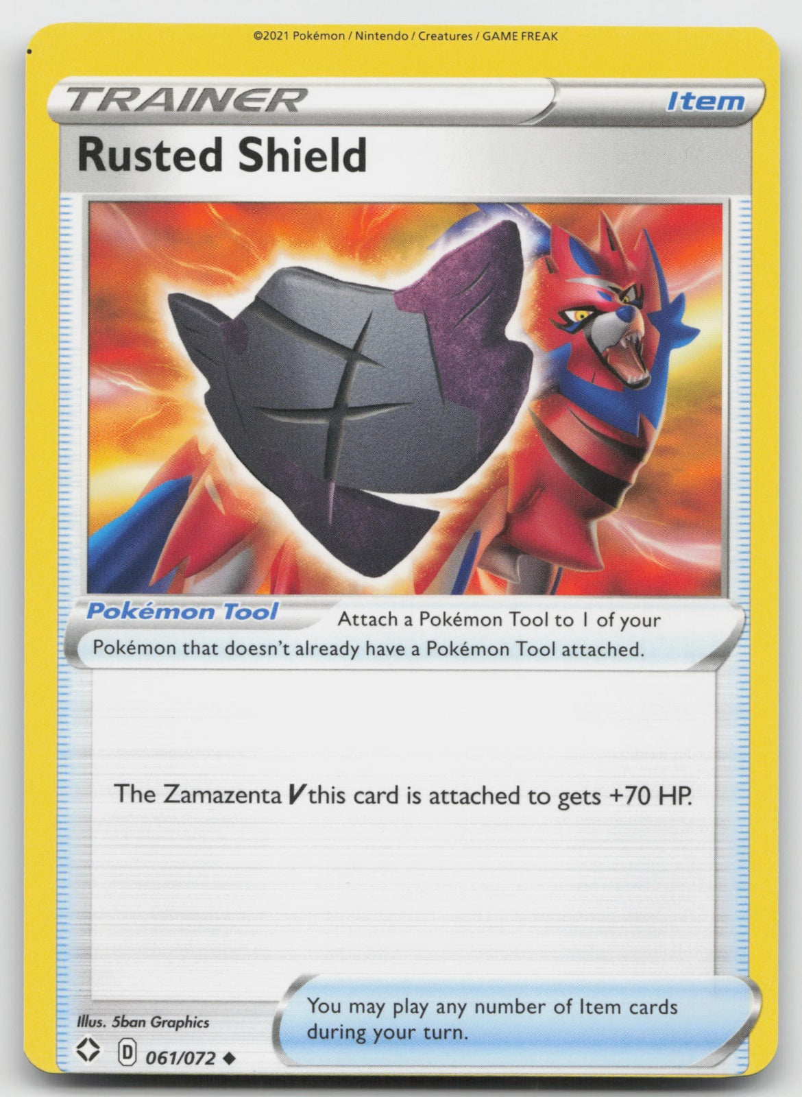 Rusted Shield Uncommon Shining Fates 061/072 NM Miscut Error Alignment Dot