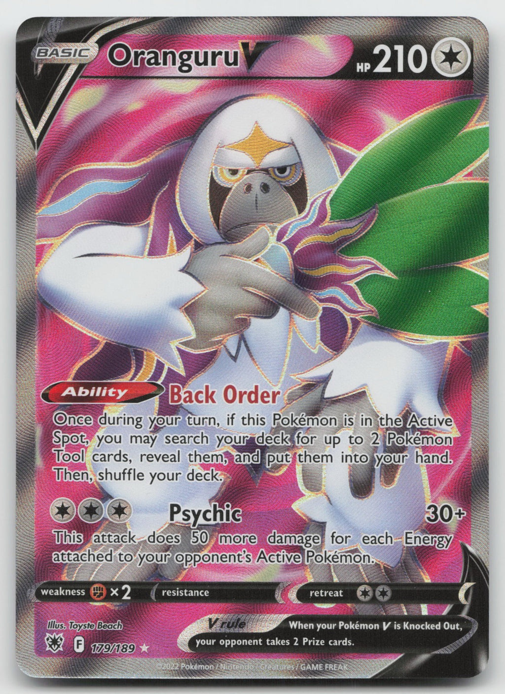 Oranguru V (Full Art) Holo Ultra Rare SWSH10: Astral Radiance 179/189 NM