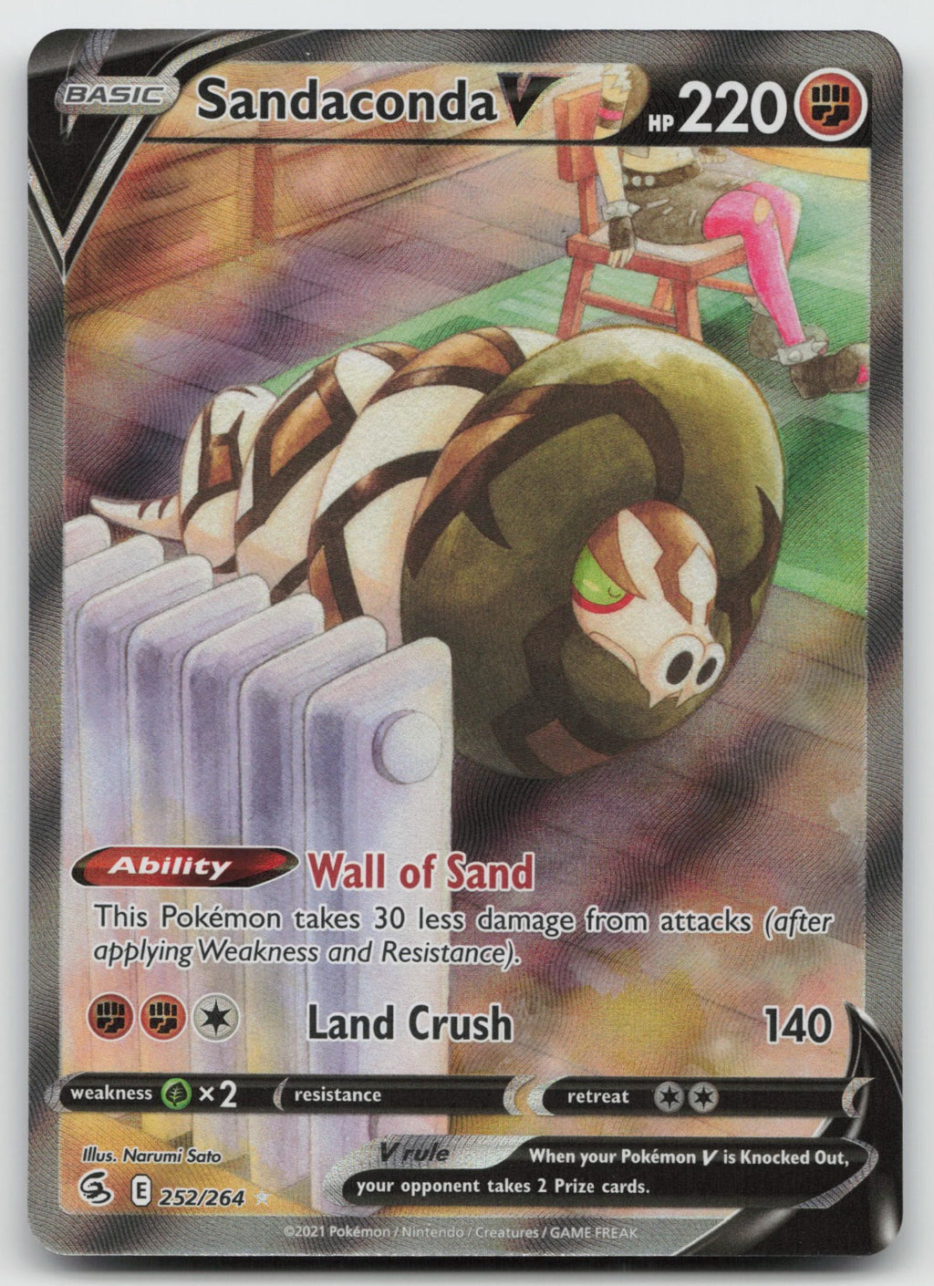 Sandaconda V (Alternate Art) Holo Ultra Rare SWSH08: Fusion Strike 252/264 NM