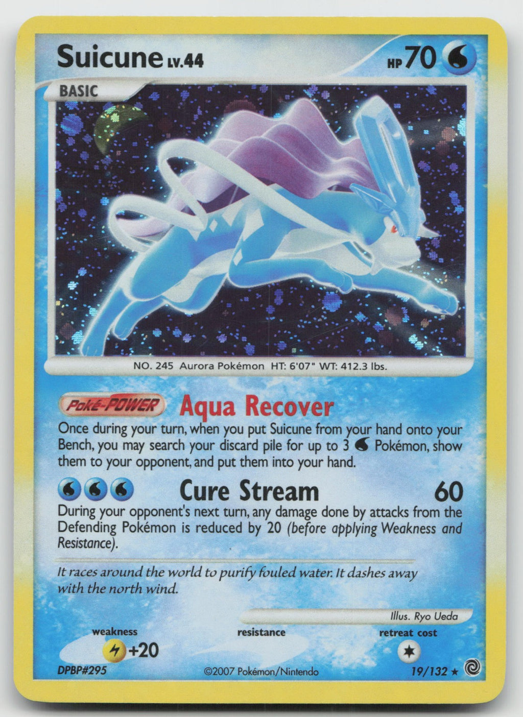 Suicune Holo Rare Secret Wonders 19/132 LP