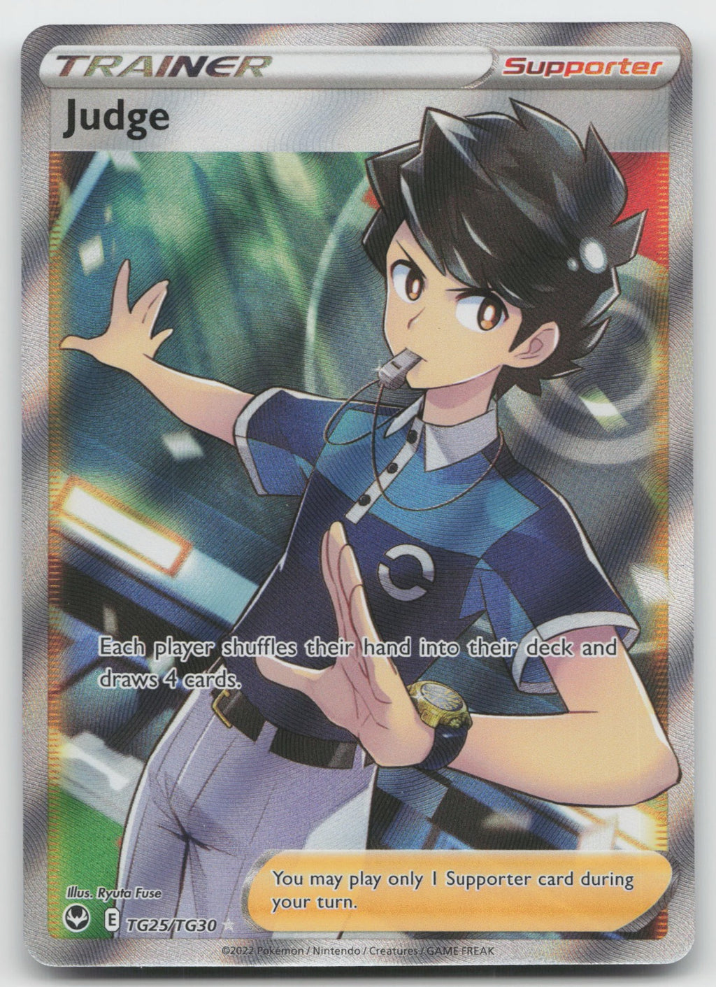 Judge Ultra Rare Holo SWSH12: Silver Tempest Trainer Gallery TG25/TG30 NM