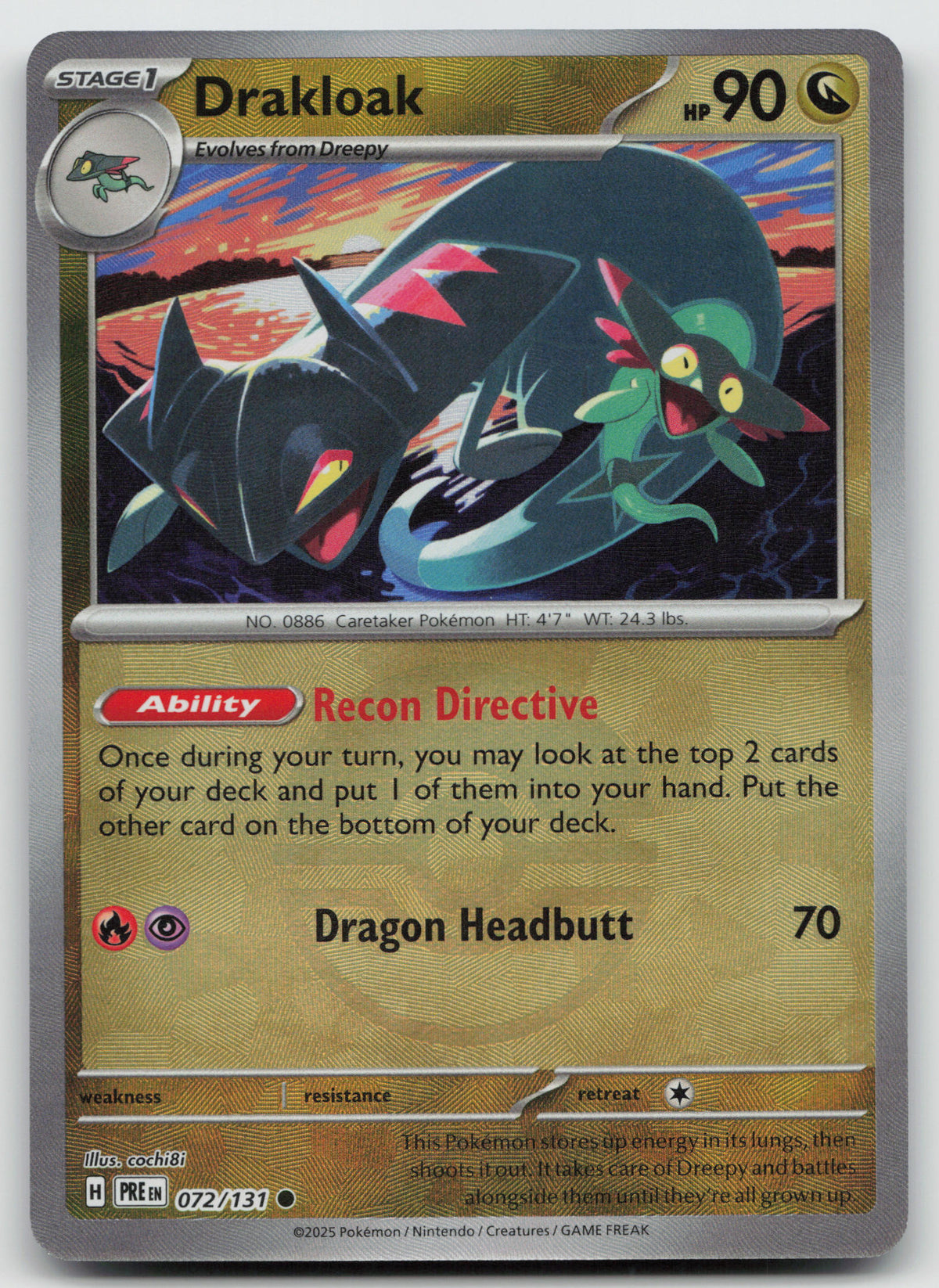 Drakloak (Poke Ball Pattern) Common Holo SV: Prismatic Evolutions 072/131 NM