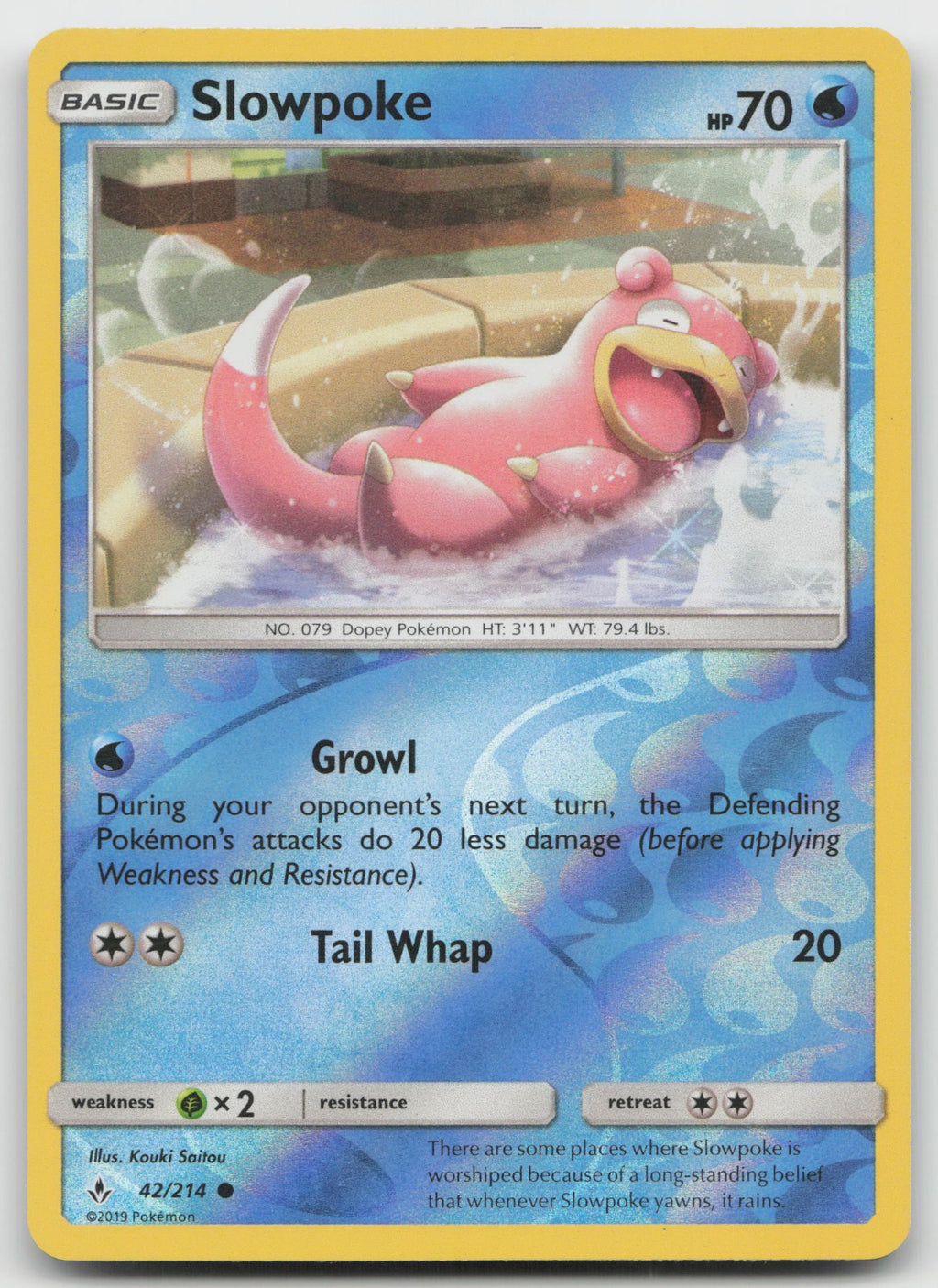 Slowpoke Reverse Holo Common SM - Unbroken Bonds 42/214 LP