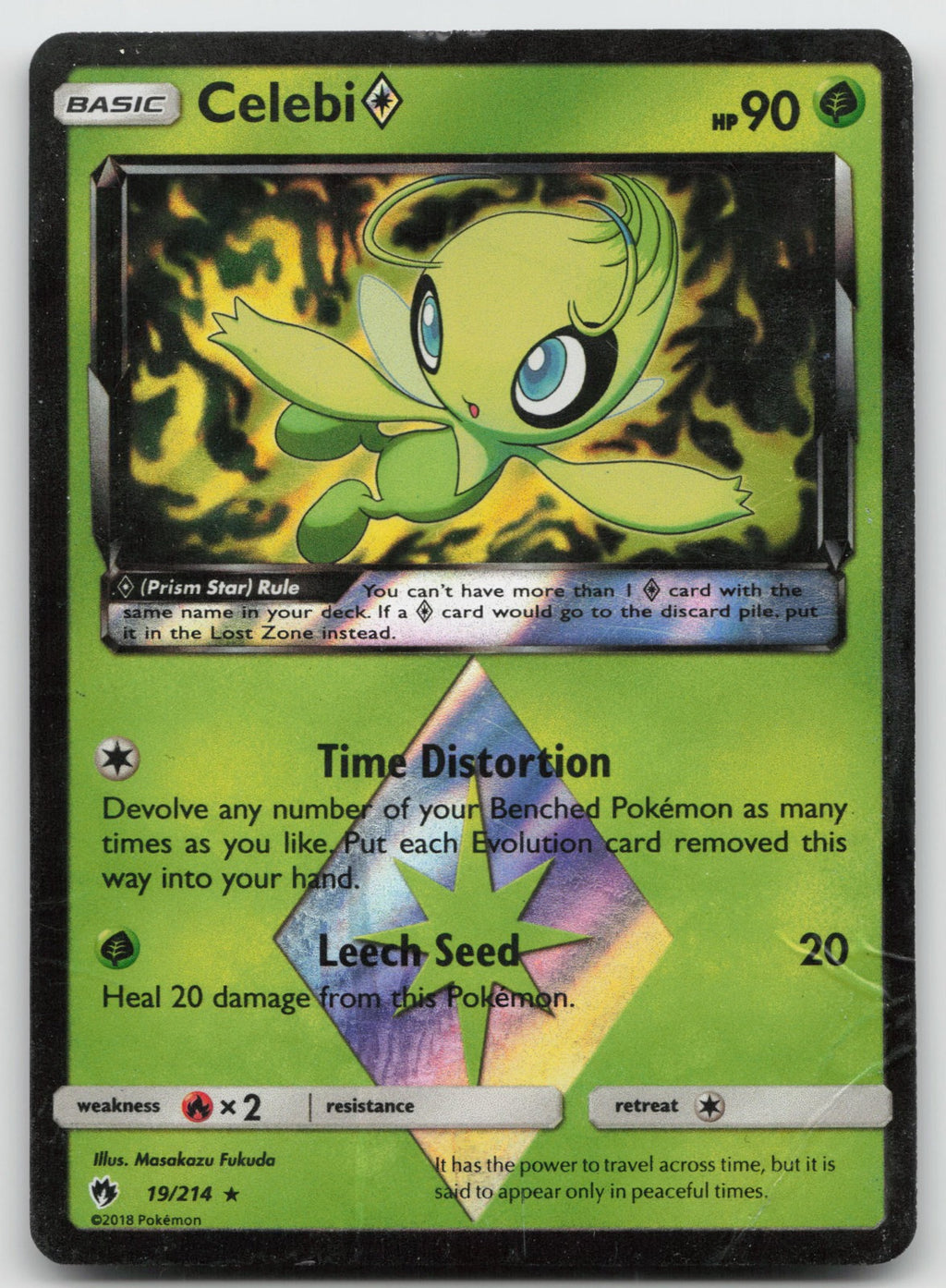Celebi Prism Star Holo Prism Rare SM - Lost Thunder 19/214 DMG