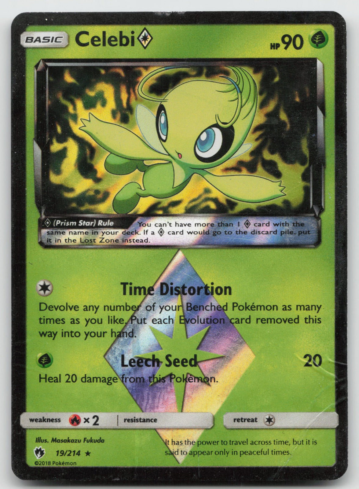 Celebi Prism Star Holo Prism Rare SM - Lost Thunder 19/214 DMG