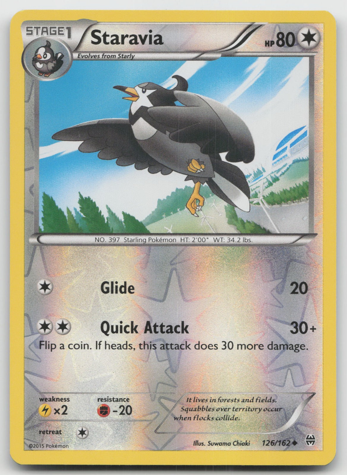 Staravia Uncommon Reverse Holo XY - BREAKthrough 126/162 LP