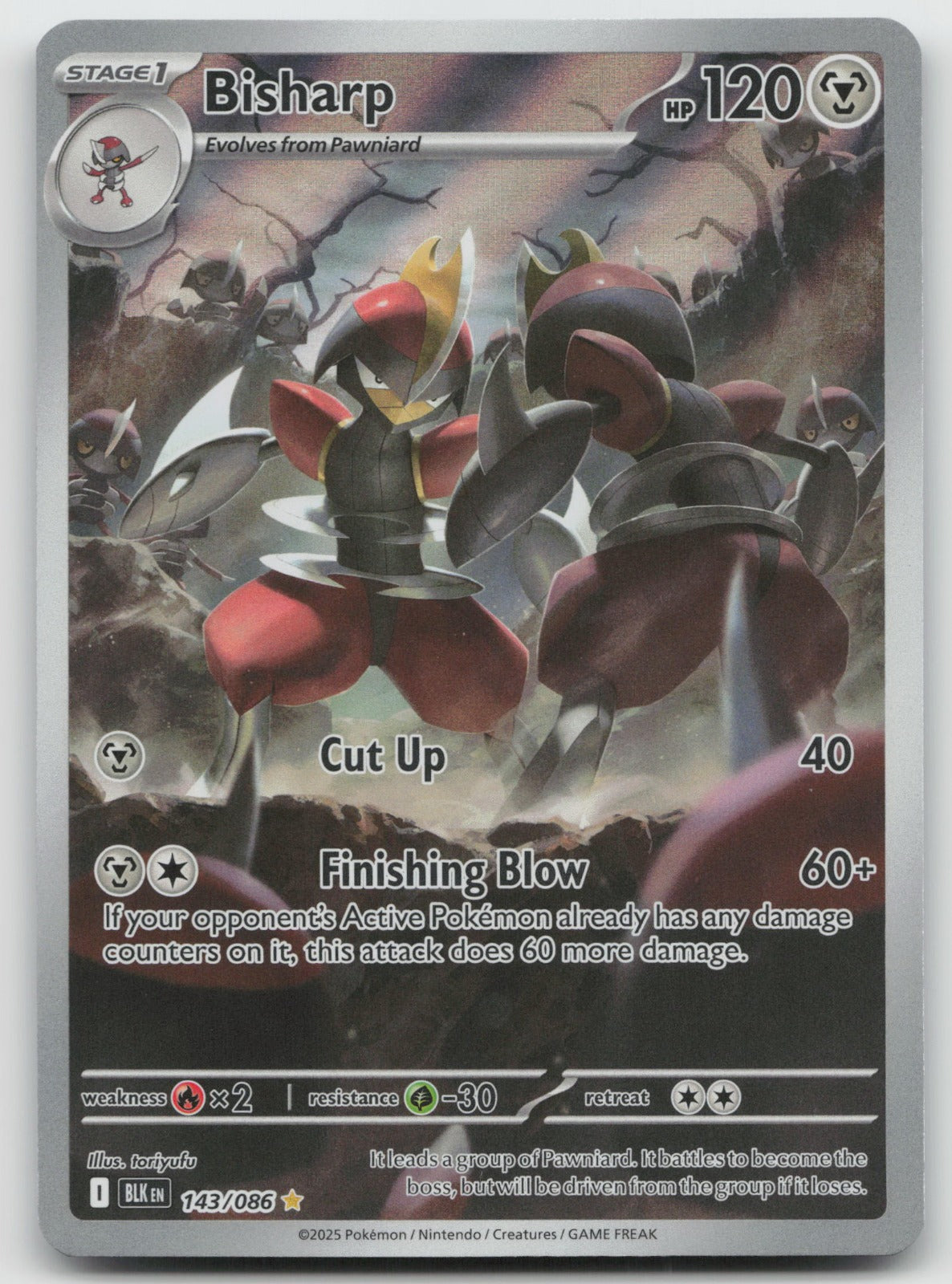 Bisharp Illustration Rare Holo SV: Black Bolt 143/086 NM