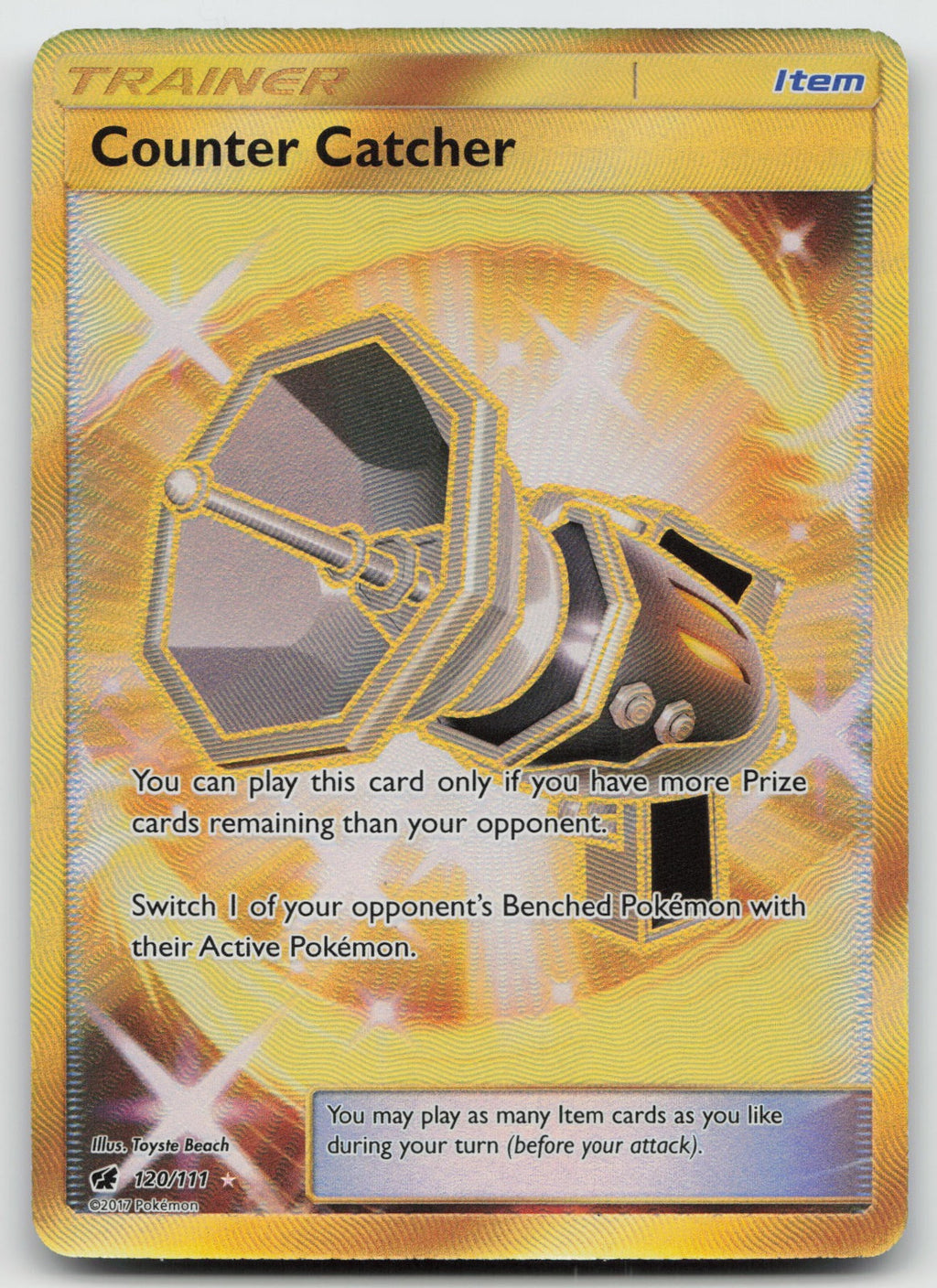 Counter Catcher (Secret) Holo Gold Rare SM - Crimson Invasion 120/111 NM