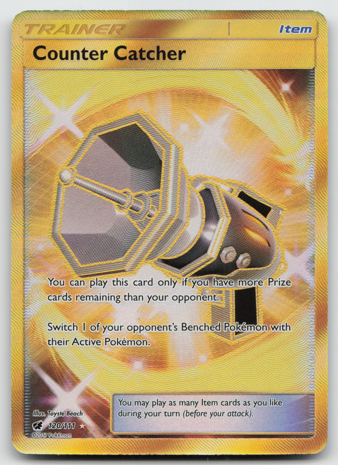 Counter Catcher (Secret) Holo Gold Rare SM - Crimson Invasion 120/111 NM