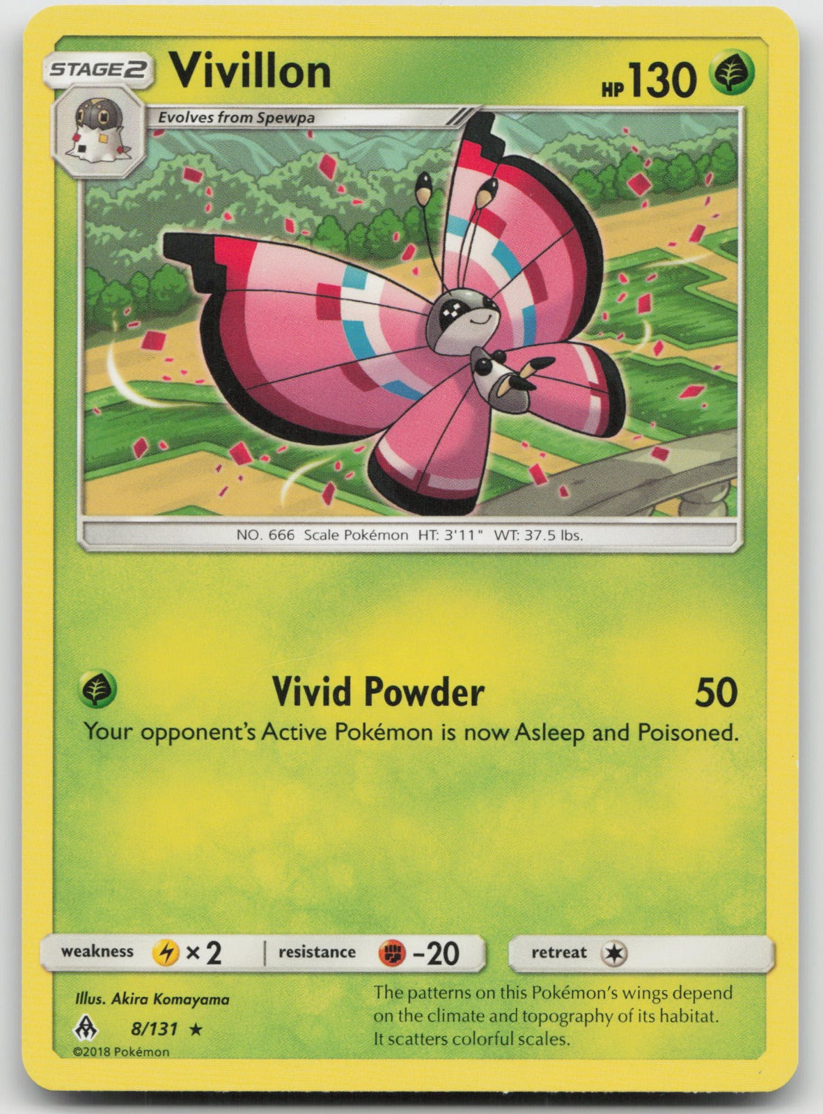 Vivillon Rare SM - Forbidden Light 8/131 LP