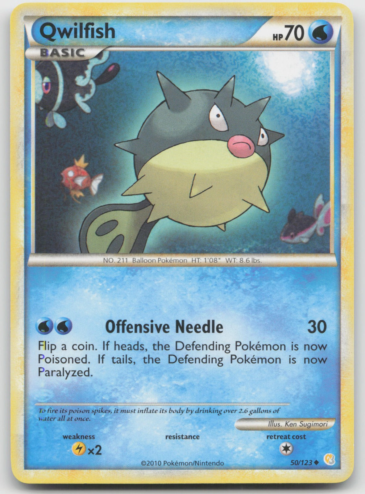 Qwilfish Uncommon HeartGold SoulSilver 50/123 LP