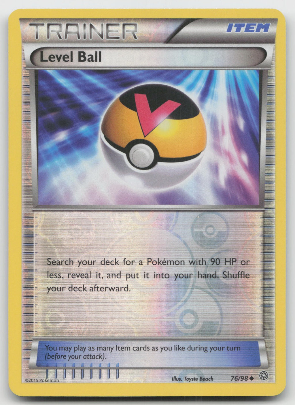 Level Ball Uncommon Reverse Holo XY - Ancient Origins 76/98 LP