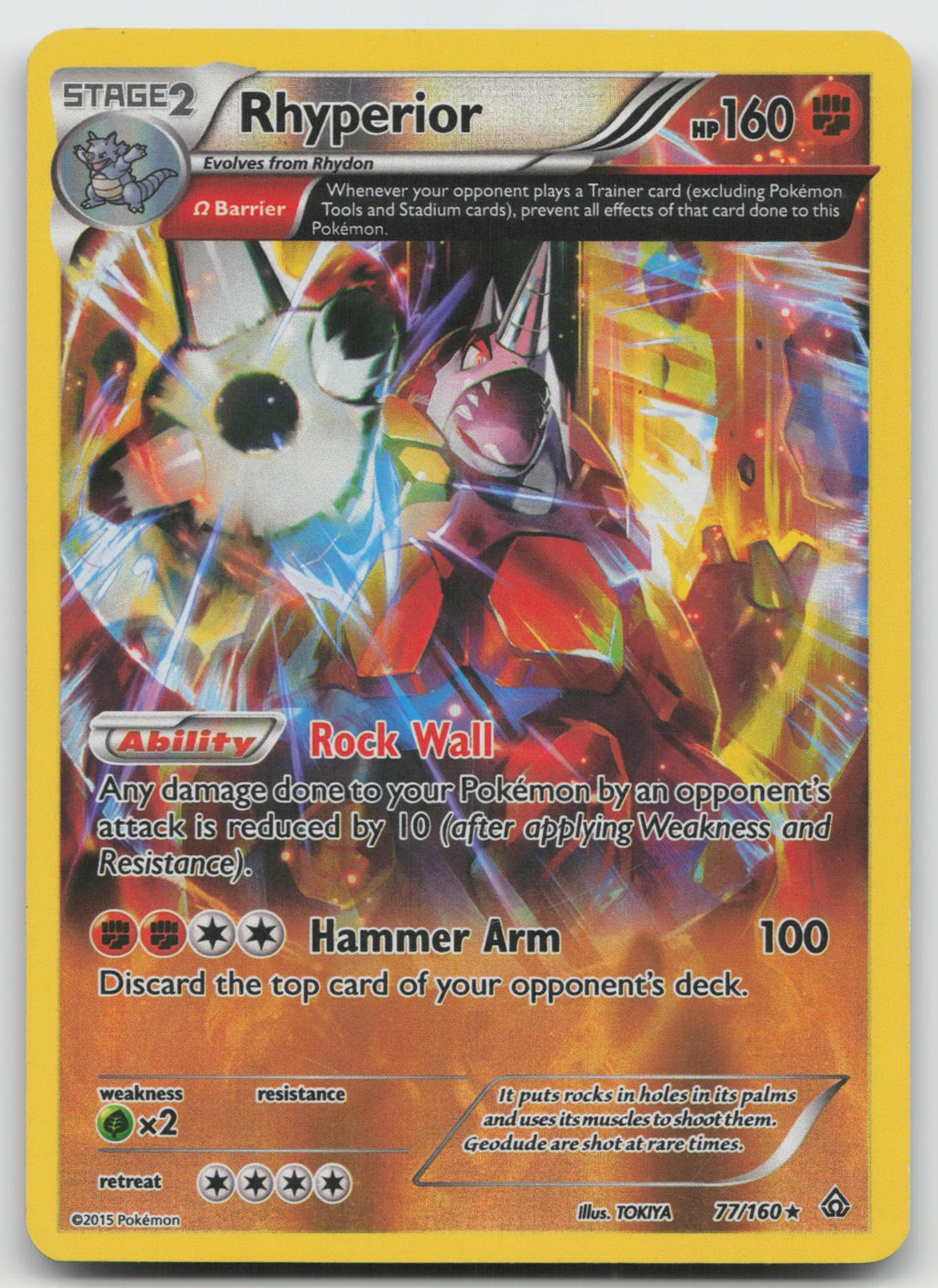 Rhyperior (Omega) Reverse Holo Rare XY - Primal Clash 77/160 LP