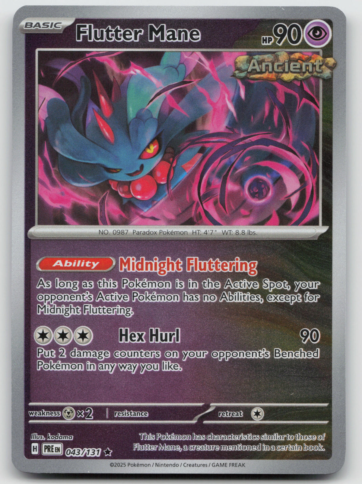 Flutter Mane Rare Reverse Holo SV: Prismatic Evolutions 043/131 NM