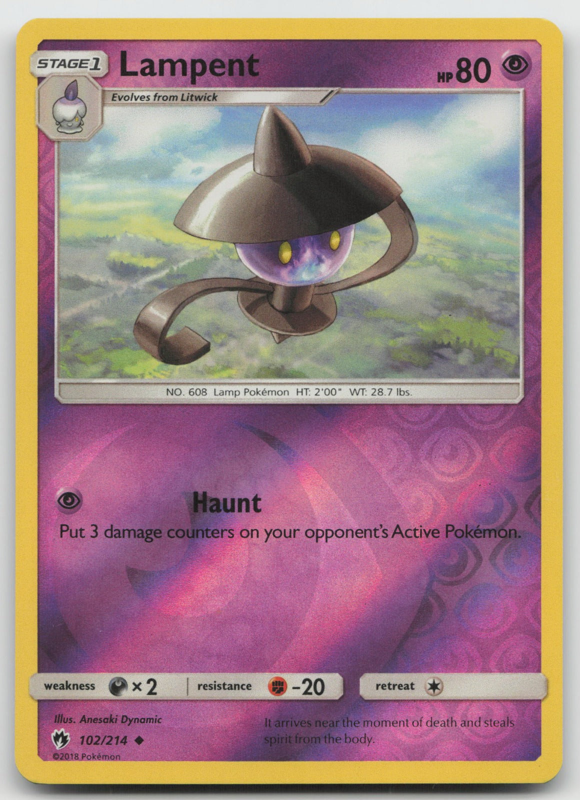 Lampent Reverse Holo Uncommon SM - Lost Thunder 102/214 VLP