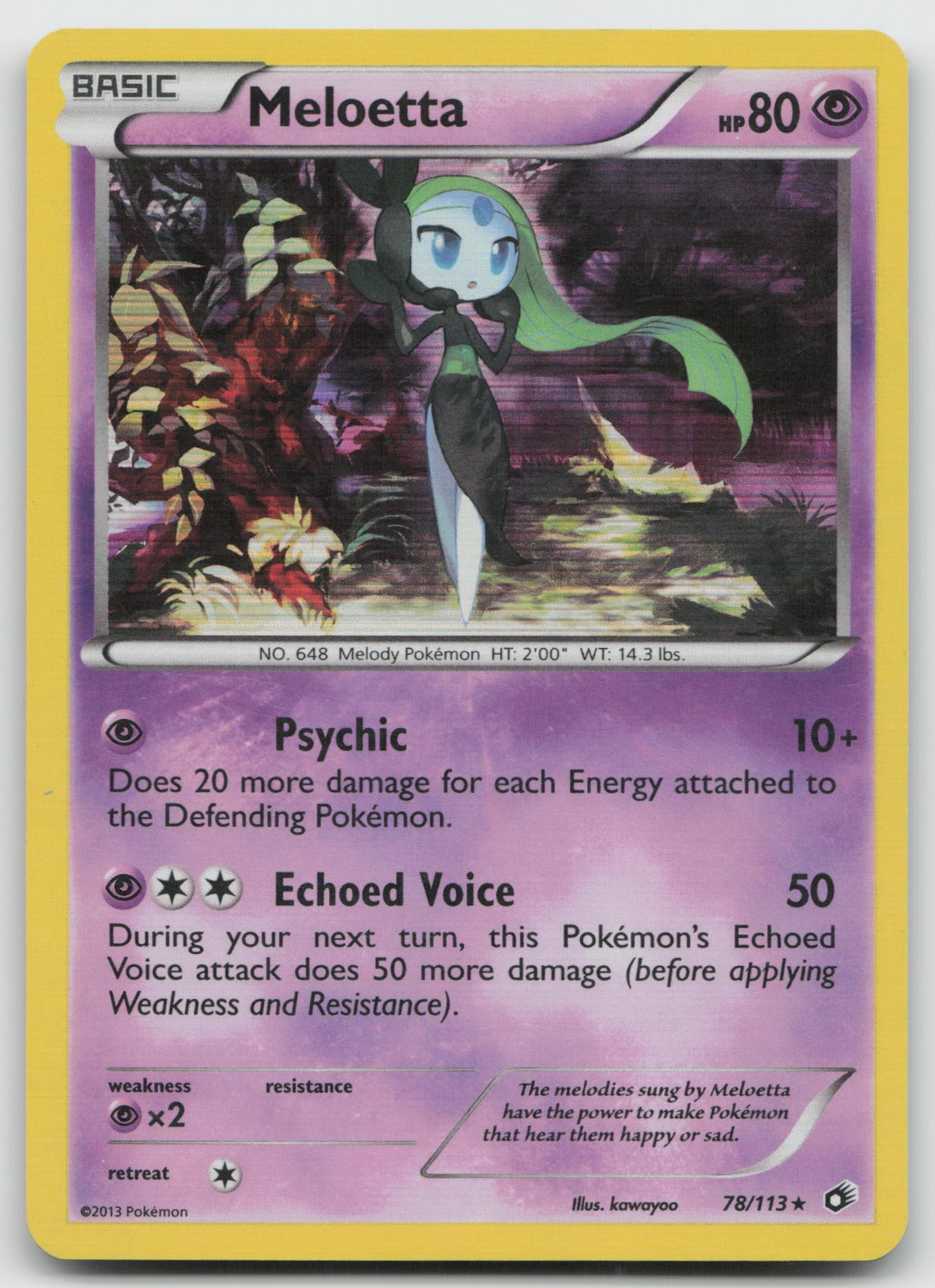 Meloetta Holo Rare Legendary Treasures 78/113 MP