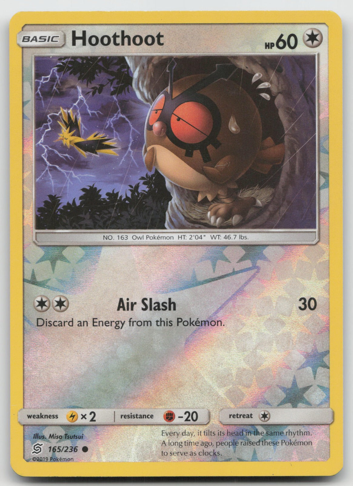 Hoothoot Reverse Holo Common SM - Unified Minds 165/236 VLP