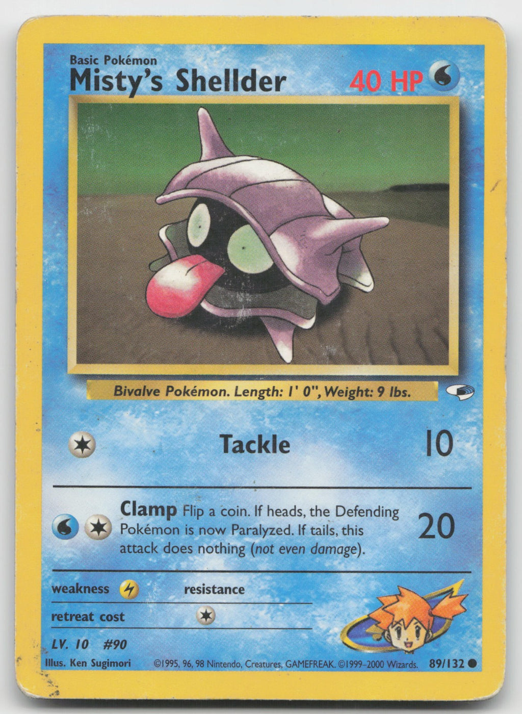 Misty's Shellder Common Unlimited Gym Heroes 89/132 DMG