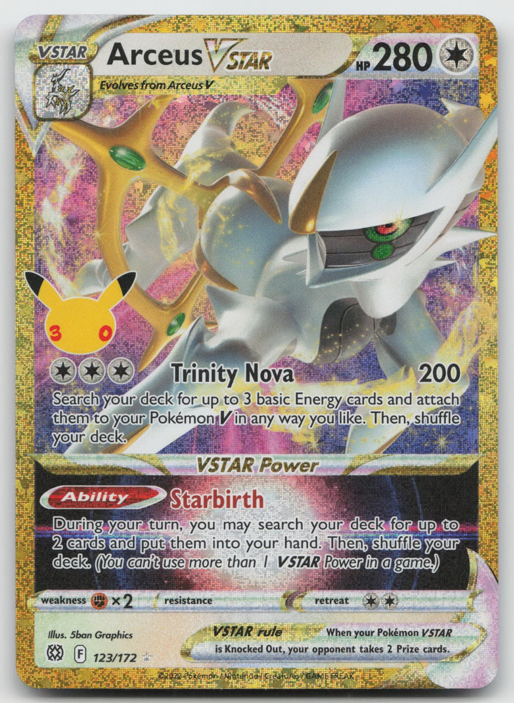 Arceus VSTAR Holo ME: 30th Celebration Classic Collection 123/172 NM