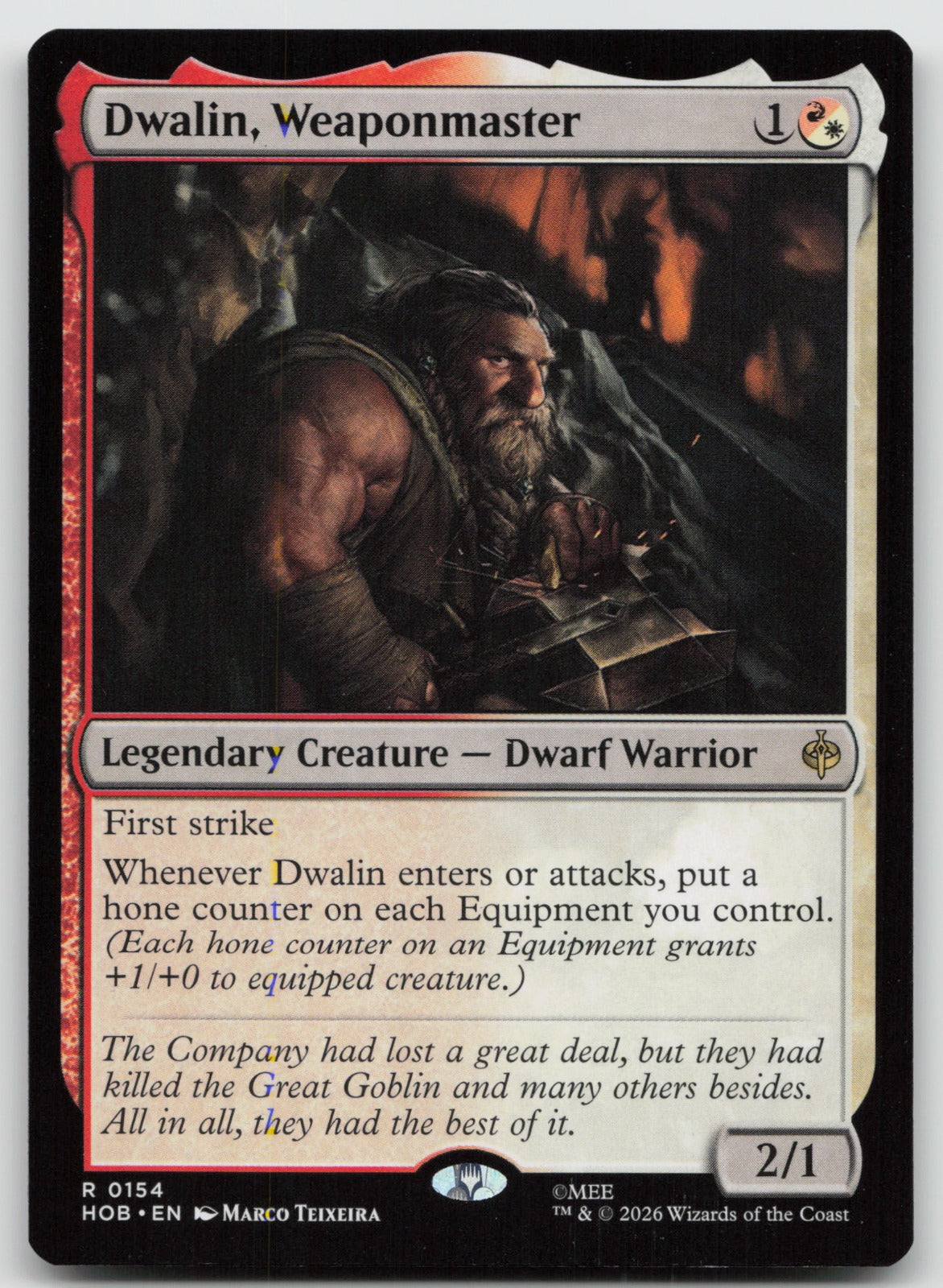 Dwalin, Weaponmaster R The Hobbit 154 NM