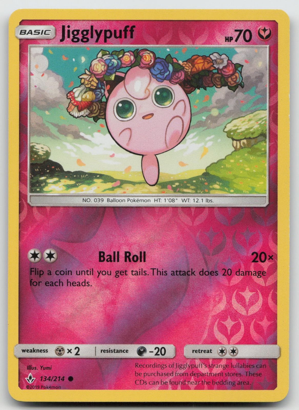 Jigglypuff Reverse Holo Common SM - Unbroken Bonds 134/214 NM