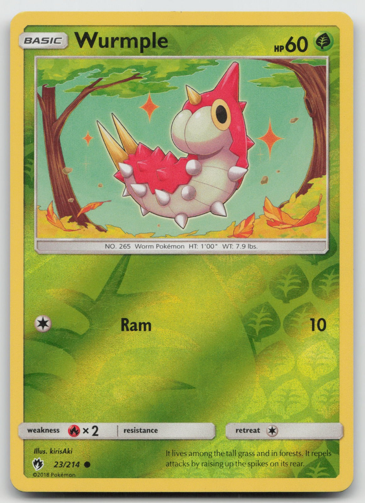 Wurmple Reverse Holo Common SM - Lost Thunder 23/214 NM