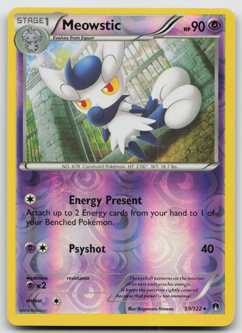 Meowstic Rare Reverse Holo XY - BREAKpoint 59/122 LP