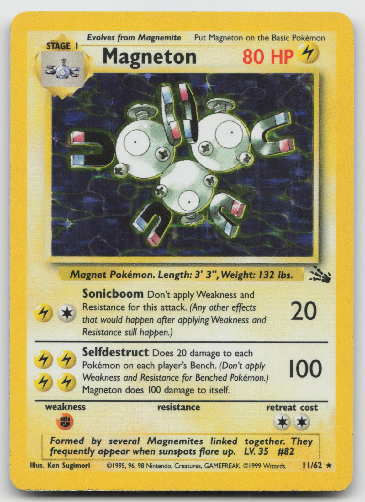Magneton Unlimited Holo Rare Fossil 11/62 NM/VLP